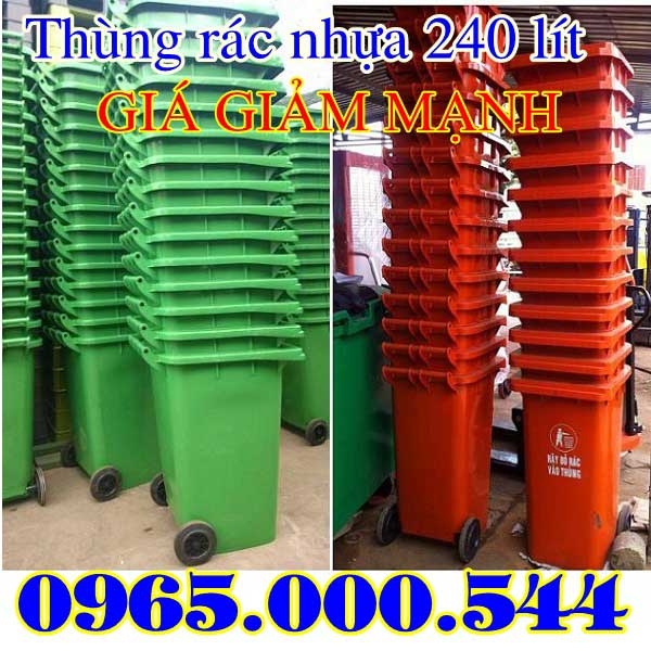 thùng rác nhựa 240 lít giá rẻ