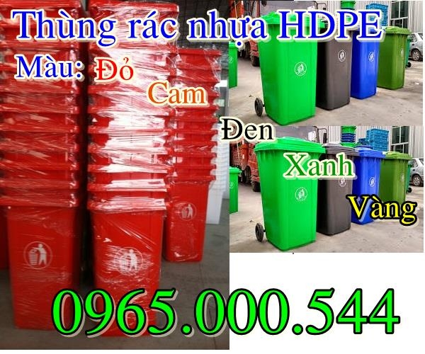 Thùng rác nhựa HDPE màu đen
