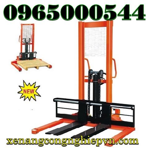 xe nâng tay cao chân rộng 1 tấn 3m