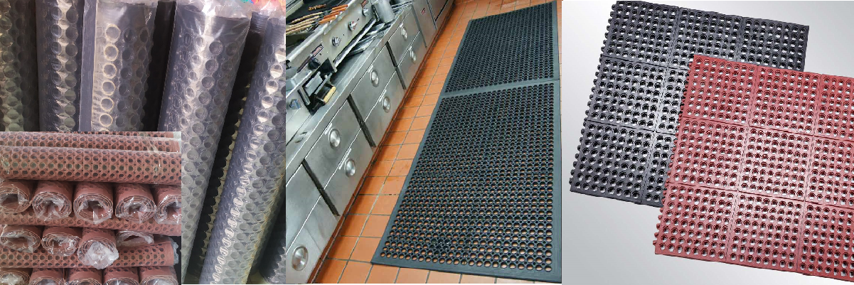 thảm cao su; thảm cao su chống trượt; thảm chống trượt nhà bếp; thảm chống trượt nhà xưởng; chuyên dùng lót nhà bếp, nhà xưởng, lót cho tàu biển, khu vực ngập nước, ngập dầu