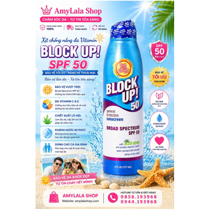 Xịt chống nắng Block Up! SPF50 Broad Spectrum Sunscreen dưỡng trắng da - 0858193968 - 0944193968 - amylalashop.com -