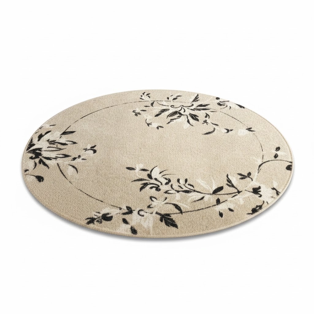 Thảm tròn lông cừu 1.6m x1.6m - HOA