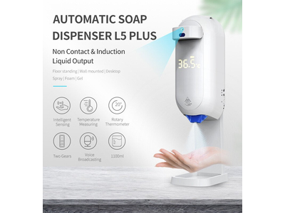 Máy phun nước rửa tay có đo thân nhiệt trán L5 Plus (Kr5)