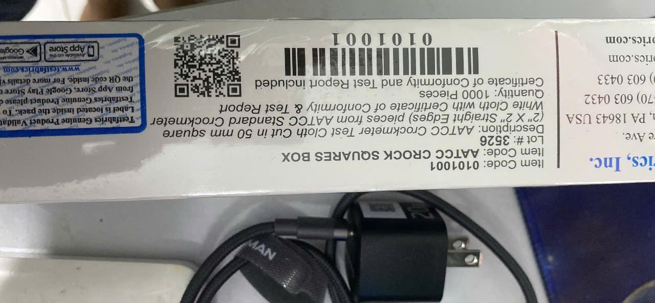 Vải thử nghiệm bền màu ma sát AATCC testfabrics, AATCC CROCK SQUARES