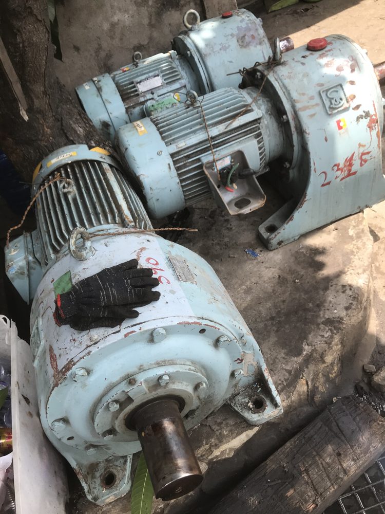 Motor giảm tốc Nhật bãi nguyên bản chưa sơn tại kho Đông Phong