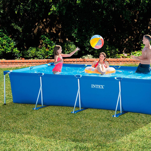 Bể bơi cao cấp INTEX 28273 khung kim loại chữ nhật 4.5m x 2.2m x 0.84m, tiêu chuẩn Châu Âu