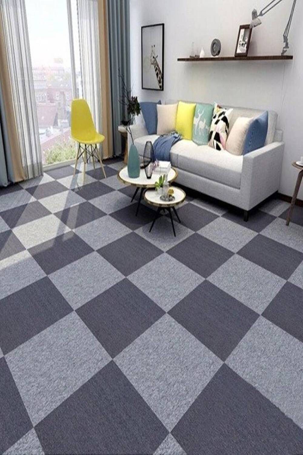 Thảm tấm màu trơn đế cao su KT 50cmx50cm TLO-LUMANA HNO