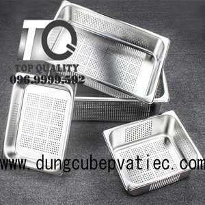 Khay GN inox 1/1x150 có đục lỗ