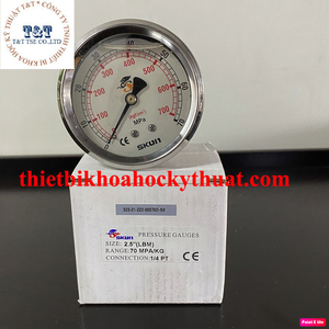 Đồng hồ đo áp suất Skon - Taiwan, Chân Đồng, Mặt 63mm