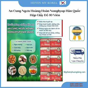 [Hàng cao cấp] An Cung Ngưu Hoàng Hoàn Nonghyup Hàn Quốc Hộp Giấy Đỏ 10 Viên