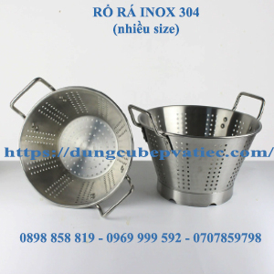 Rổ inox 304 dày có chân