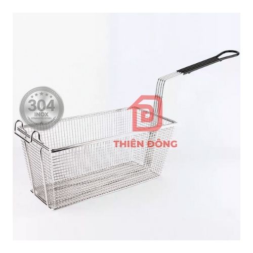Rổ Chiên Nhúng Inox 304 Cán Đen – Giá Xưởng chuyên Dụng Cho Bếp Chiên Nhúng