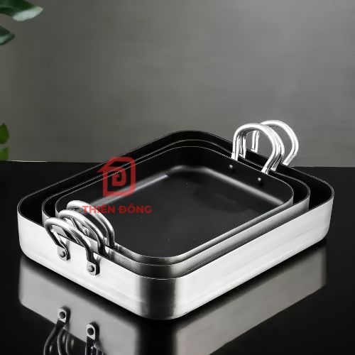 Chảo Chống Dính Hình Chữ Nhật Nhôm Cao Cấp – Giá Tốt Tại Kho