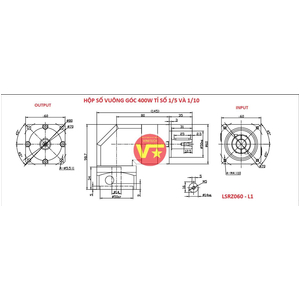Hộp Số Hành Tinh Vuông Gốc Cho Động Cơ Servo 200w Tỉ Lệ 1/5 1/10 Mới Loz Gearbox Đầy Đủ VAT