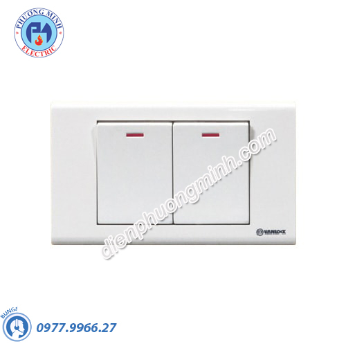 1 Công tắc 1 chiều với 1 Công tắc 2 chiều phím lớn - Model S182D1/D2(S182D1/D2/DL)