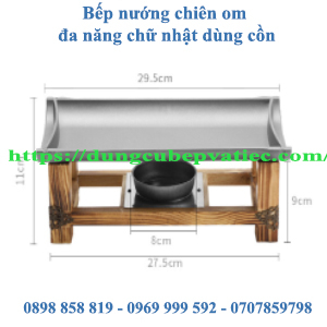 Bếp Nướng Chiên Om Đa Năng Chữ Nhật Dùng Cồn