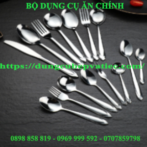 Bộ dụng cụ ăn inox 304 gồm dao - muỗng - nĩa ( Bộ kim cương)