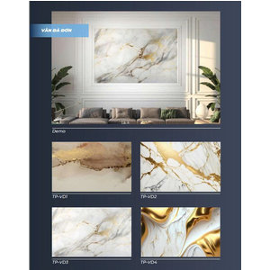 Tranh vân đá đơn tráng gương in trên PVC