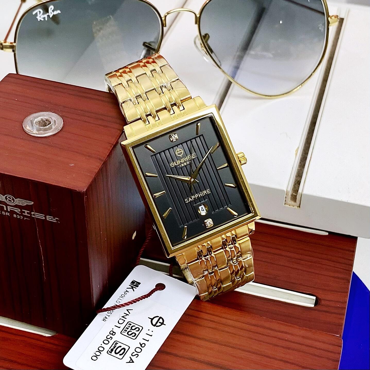 ĐỒNG HỒ NAM MẶT VUÔNG SUNRISE 1190SA