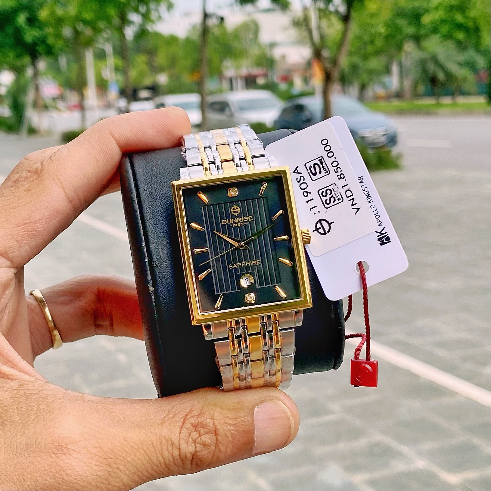 ĐỒNG HỒ NAM MẶT VUÔNG SUNRISE 1190SA