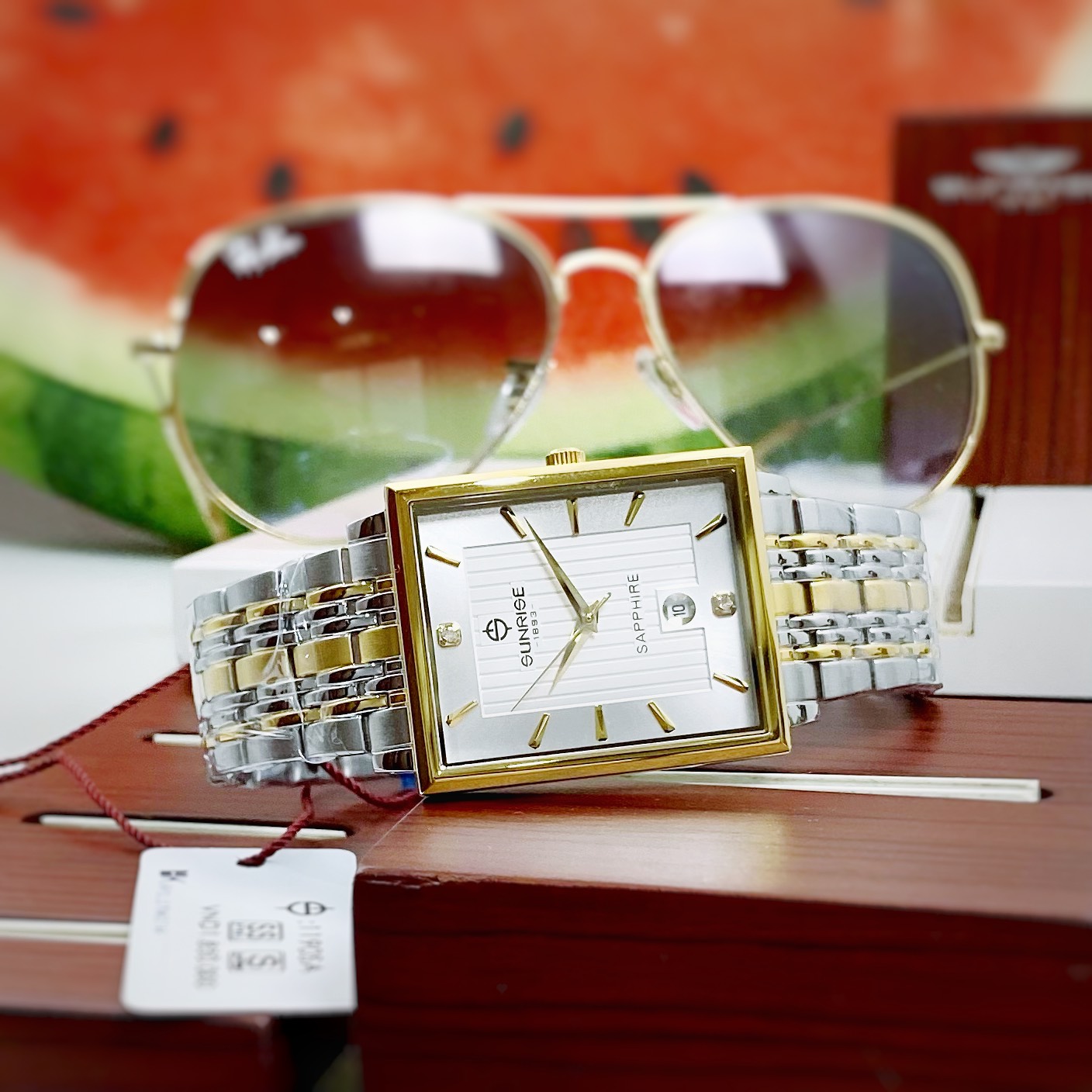 ĐỒNG HỒ NAM MẶT VUÔNG SUNRISE 1190SA