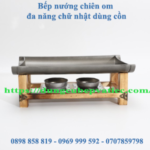 Bếp Nướng Chiên Om Đa Năng Chữ Nhật Dùng Cồn