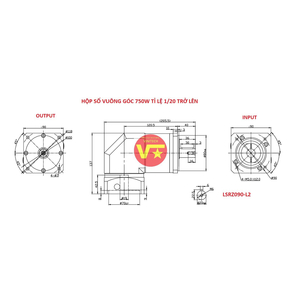 HỘP SỐ GIẢM TỐC HÀNH TINH VUÔNG GỐC CHO ĐỘNG CƠ AC SERVO 750W TỈ LỆ 1/20 MỚI LSRZ090 Loz Gearbox Mặt Bích 90mm