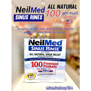 120 gói muối rửa mũi (nước muối sinh lý) Neilmed Sinus Rinse 🇺🇸