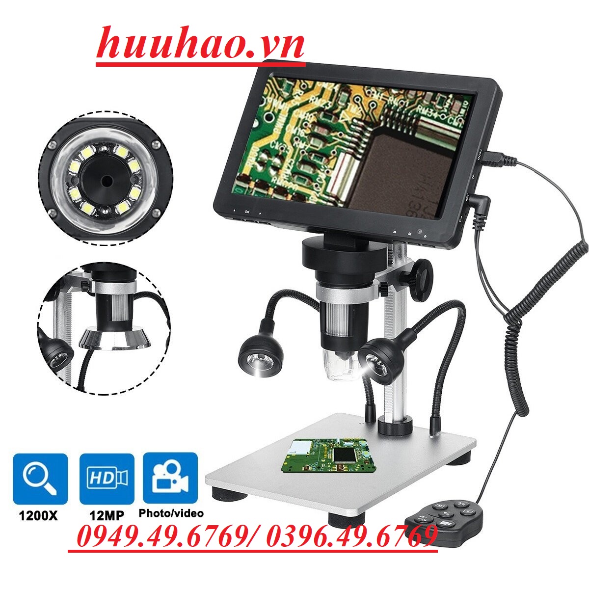 Kính hiển vi soi nổi 1200x màn hình 7inch