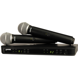Bộ âm thanh không dây Shure BLX288/PG58 Dual-Transmitter Handheld Wireless System with 2 PG58 Mics (