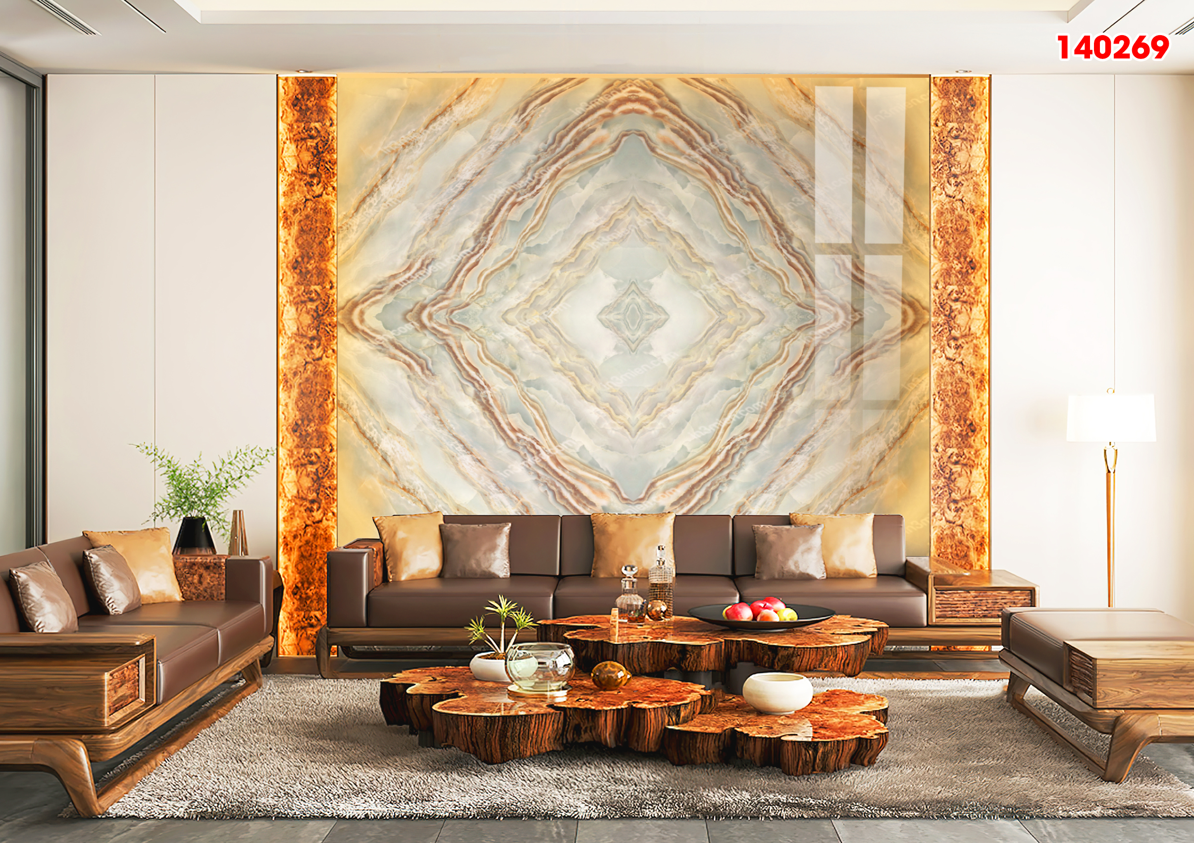 Tranh vân đá đối xứng tráng gương in trên PVC tại Hồ Chí Minh