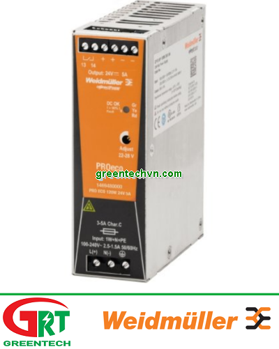 1469480000 | PROECO-120W24V5A | Weidmuller | Bộ nguồn 120W 220VAC/24VDC 5A | Weidmuller Vietnam