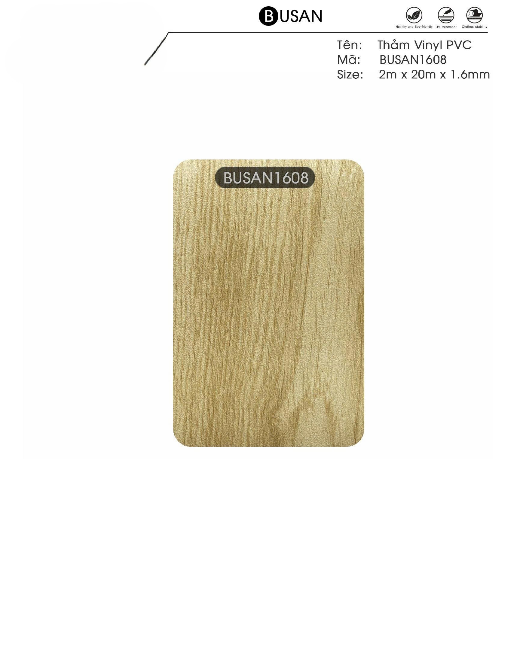 Tấm nhựa trải sàn vynil PVC - Loại dày 1.6 mm PTN-BUSAN