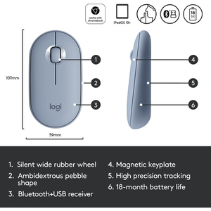Chuột Logitech Pebble M350 Wireless Bluetooth , check seri hàng chính hãng