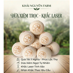 Dừa gọt trọc khắc laser theo yêu cầu