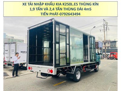 Xe tải KIA K250L Euro 5 Thùng Kín Tải Trọng 1,9 Tấn và 2,4 Tấn Thùng dài 4,5M Mới Nhất