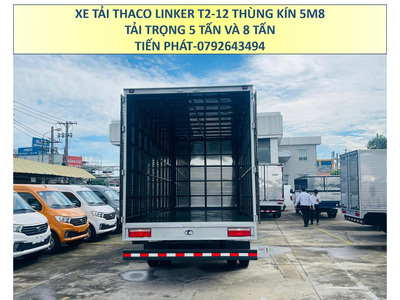 Xe Tải Thaco Linker T2-12 Thùng Kín 5m8 Tải Trọng 5 Tấn và 8 Tấn Phiên Bản Thùng Cao