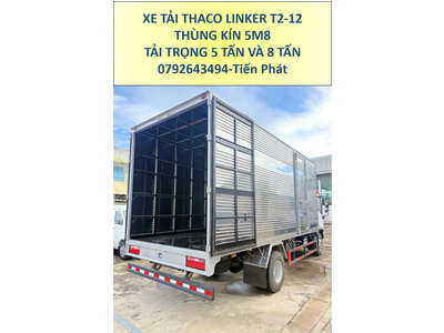 Xe Tải Thaco Linker T2-12 Thùng Kín 5m8 Tải Trọng 5 Tấn và 8 Tấn Phiên Bản Thùng Cao