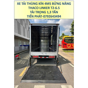 Xe Tải Thùng Kín 4m5 Bửng Nâng Thaco Linker T2-6.5 Tải Trọng 1,3 Tấn