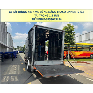 Xe Tải Thùng Kín 4m5 Bửng Nâng Thaco Linker T2-6.5 Tải Trọng 1,3 Tấn