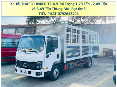 Xe Tải Thaco Linker T2-6.9 Thùng Mui Bạt Dài 6m3 tải 1,9 Tấn ; 2,4 Tấn và 3,5 Tấn Mới Nhất