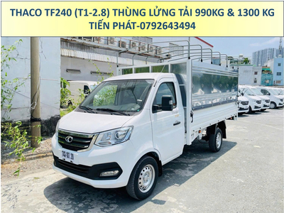 Xe Tải Thaco Thùng Mui Bạt Dài 3m25 TF240 (T1-2.8) Tải Trọng 990Kg và 1,3 Tấn
