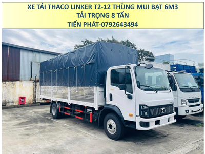Xe Tải 8 Tấn Thùng Mui Bạt 6m3 Thaco Linker T2-12 Thùng Cao Mới Nhất