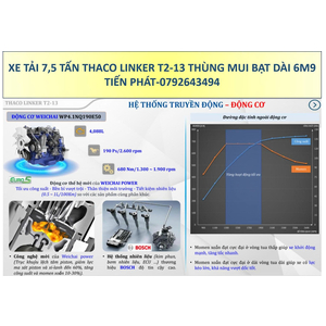 Xe Tải 7.5 Tấn THACO LINKER T2-13 Thùng Mui Bạt 6m9 Mới Nhất