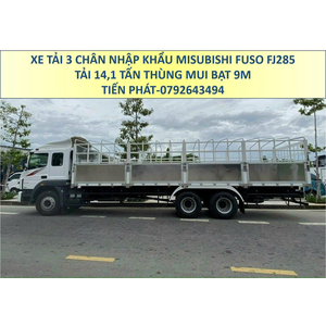 Xe Tải 3 Chân Tải 15 Tấn Mitsubishi FUSO FJ285 Thùng Mui Bạt 9 Mét Mới Nhất