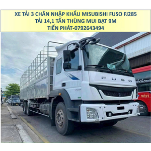 Xe Tải 3 Chân Tải 15 Tấn Mitsubishi FUSO FJ285 Thùng Mui Bạt 9 Mét Mới Nhất