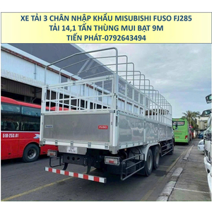 Xe Tải 3 Chân Tải 15 Tấn Mitsubishi FUSO FJ285 Thùng Mui Bạt 9 Mét Mới Nhất