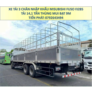 Xe Tải 3 Chân Tải 15 Tấn Mitsubishi FUSO FJ285 Thùng Mui Bạt 9 Mét Mới Nhất