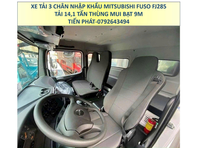 Xe tải 3 chân 15 tấn Mitsubishi Fuso FJ285 Thùng mui bạt 9 Mét Mới Nhất