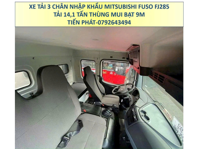 Xe tải 3 chân 15 tấn Mitsubishi Fuso FJ285 Thùng mui bạt 9 Mét Mới Nhất